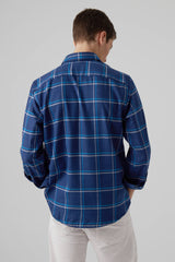 Camisa tartán cuello HK cuadros azules