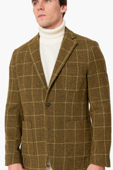 Americana espiga beige cuadros