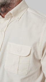 Camisa micropana bolsillos cruda