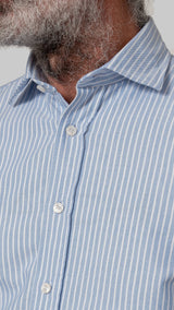 Camisa oxford raya blanca cuello HK