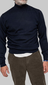 Navy merino swan sweater