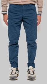 Chino slim blue trench coat