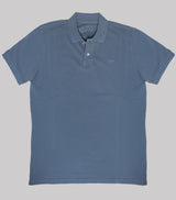 Indigo blue pique polo