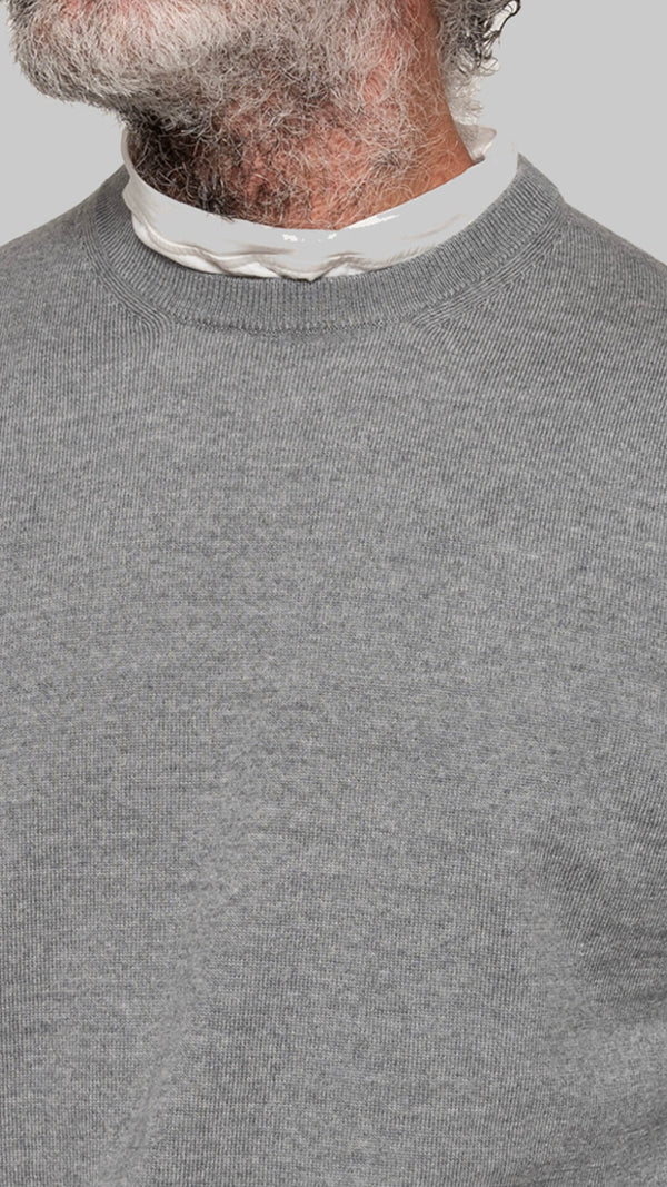 Medium gray merino box sweater