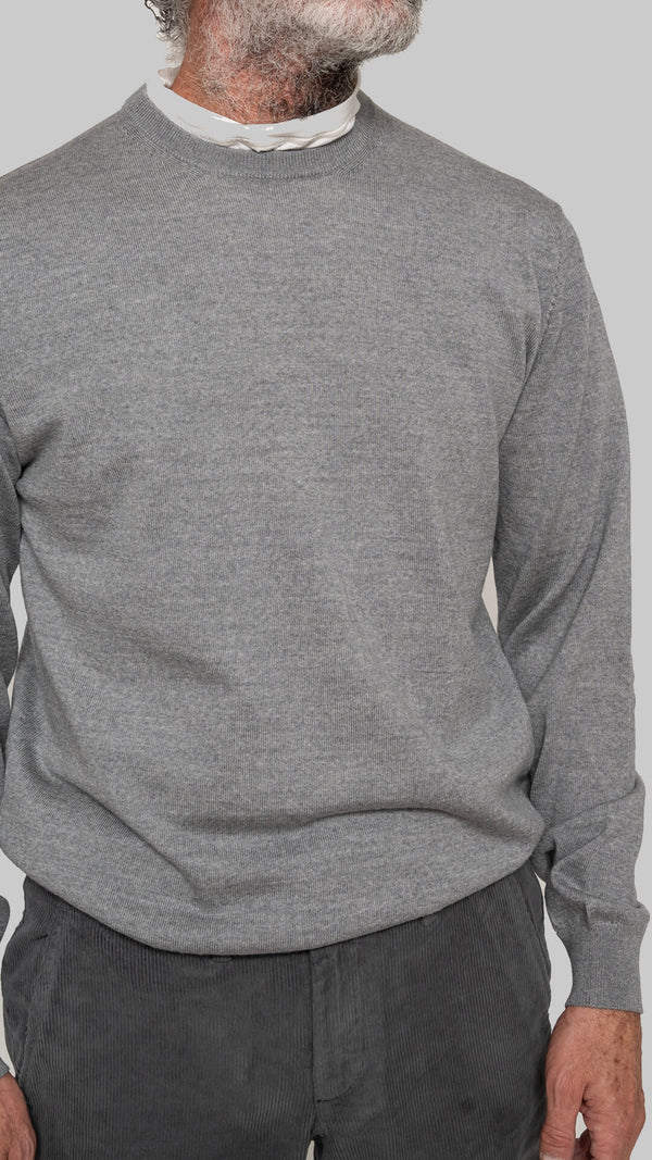 Medium gray merino box sweater