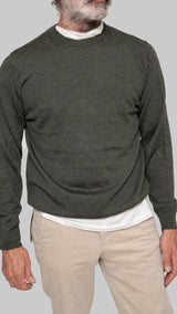 Green crew neck sweater