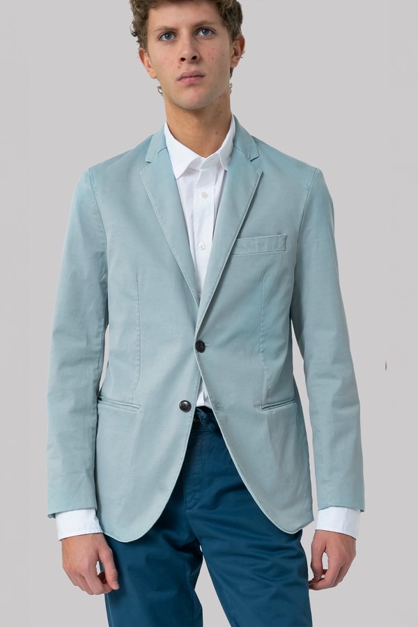 Aqua green cotton blazer 