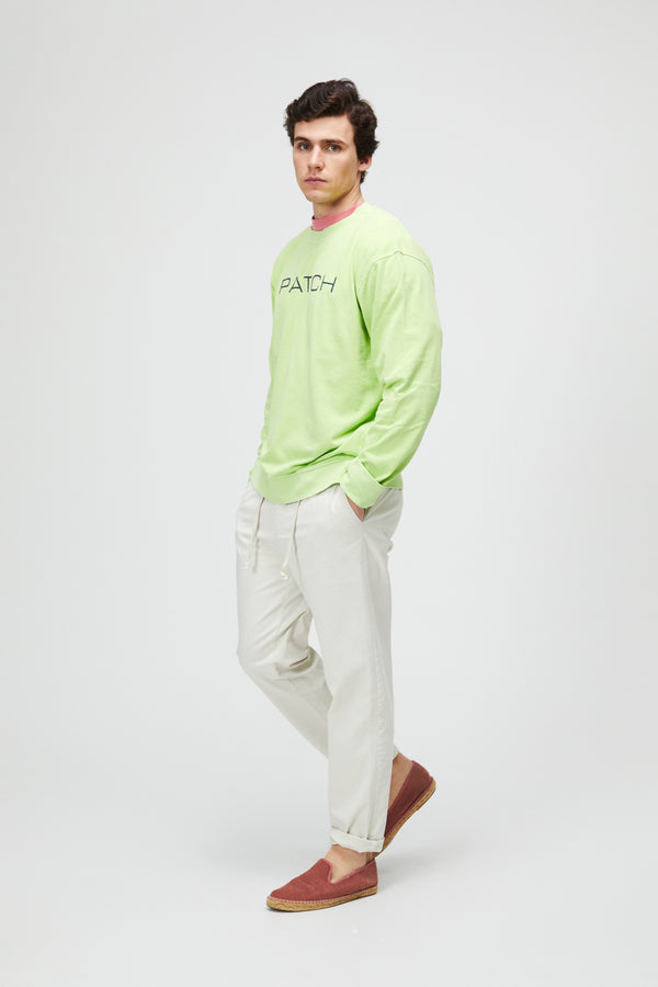 Green Patch logo sweatshirt without hood 