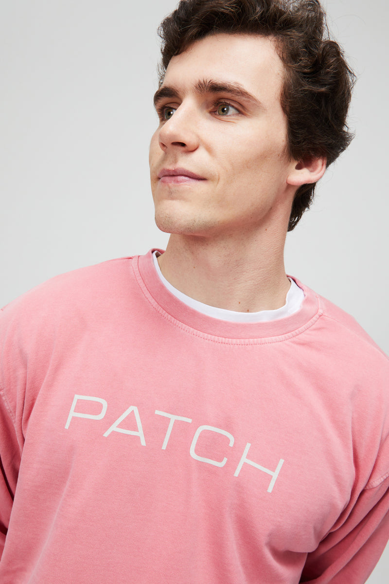 Sudadera logo Patch coral cuello caja